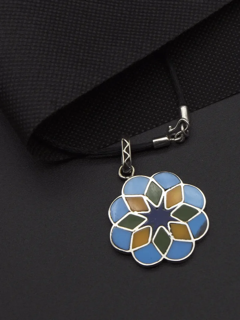 Handmade Silver Pendant Inspired by Moroccan Zellij Mosaic