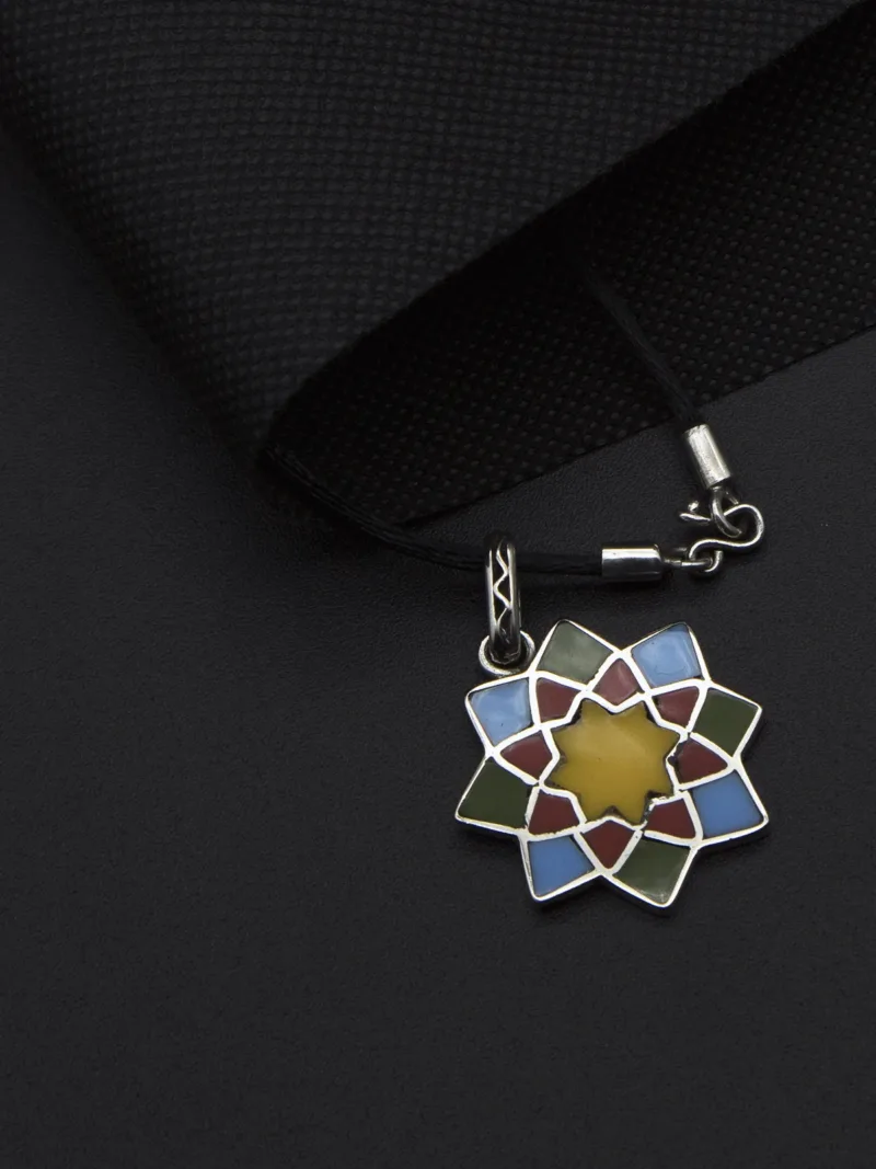 Handmade Silver Pendant Inspired by Moroccan Zellij